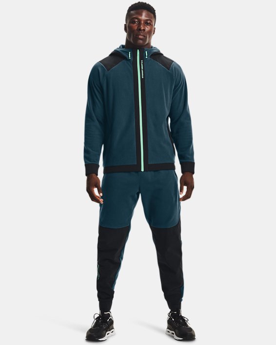 Men's UA RUSH™ Fleece Full-Zip Hoodie, Blue, pdpMainDesktop image number 3